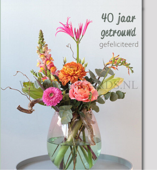 Wenskaart 12x13 - Boeket vaas 40