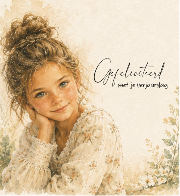 Wenskaart 12x13 - Girl