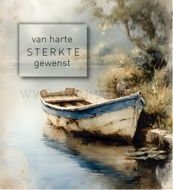 Wenskaart 12x13 - Boot
