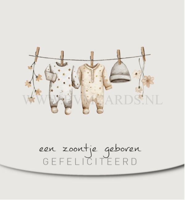 Wenskaart 12x13 - Waslijn boy