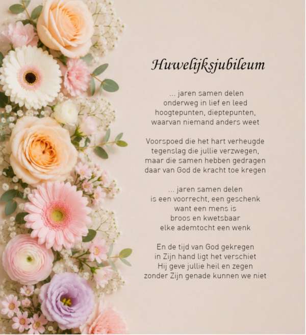 Wenskaart 12x13 - Bloemenrand