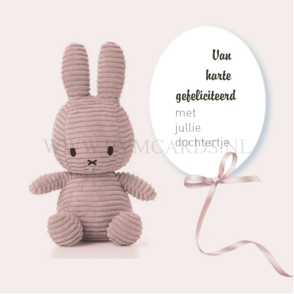 Wenskaart 11x11 - Nijn roze