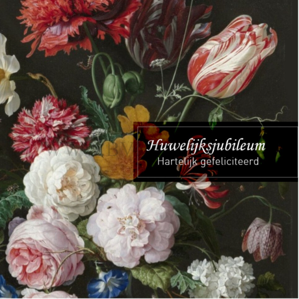 Wenskaart 11x11 - Bloemen aqua