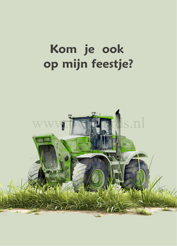 Uitnodiging Ansicht Tractor (5 stuks)