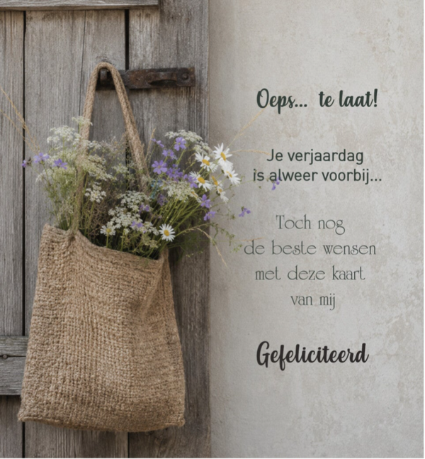 Wenskaart 12x13  - Tas