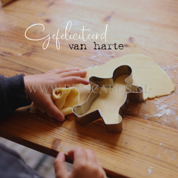 Wenskaart 11x11 - Koekjes bakken