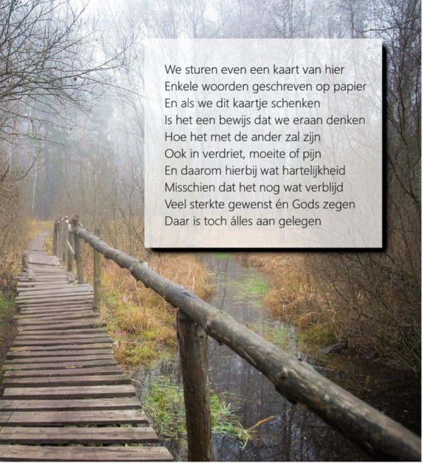 Wenskaart 12x13 - houten brug