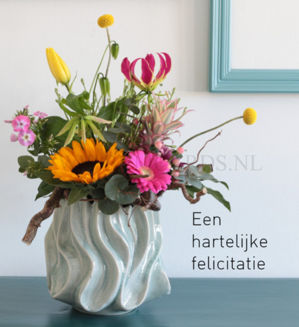 Wenskaart 12x13 - Boeket