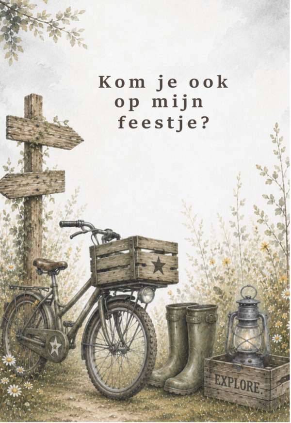 Kaartjes (5 stuks) Fiets jongen
