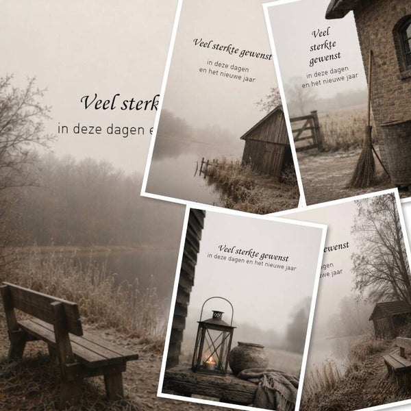 Set 6 Ansicht met kraft envelop - Sterkte nieuwjaar