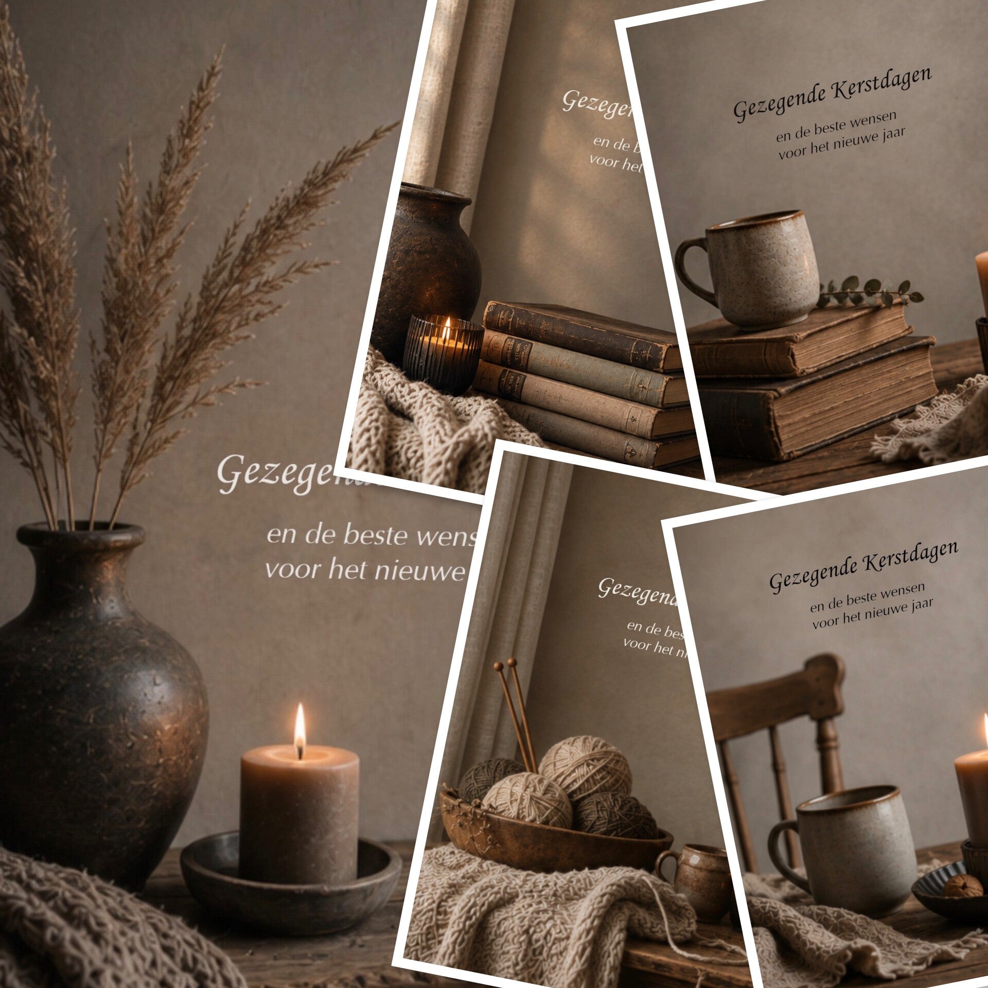 Set 7 Ansicht met kraft envelop - Gezegende Kerst
