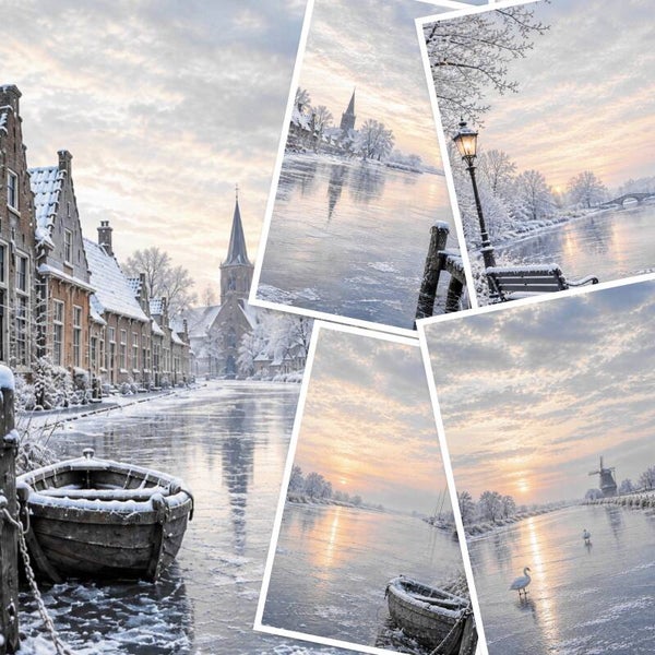 Set 30 Ansicht  - Blanco winter met BLANCO achterzijde