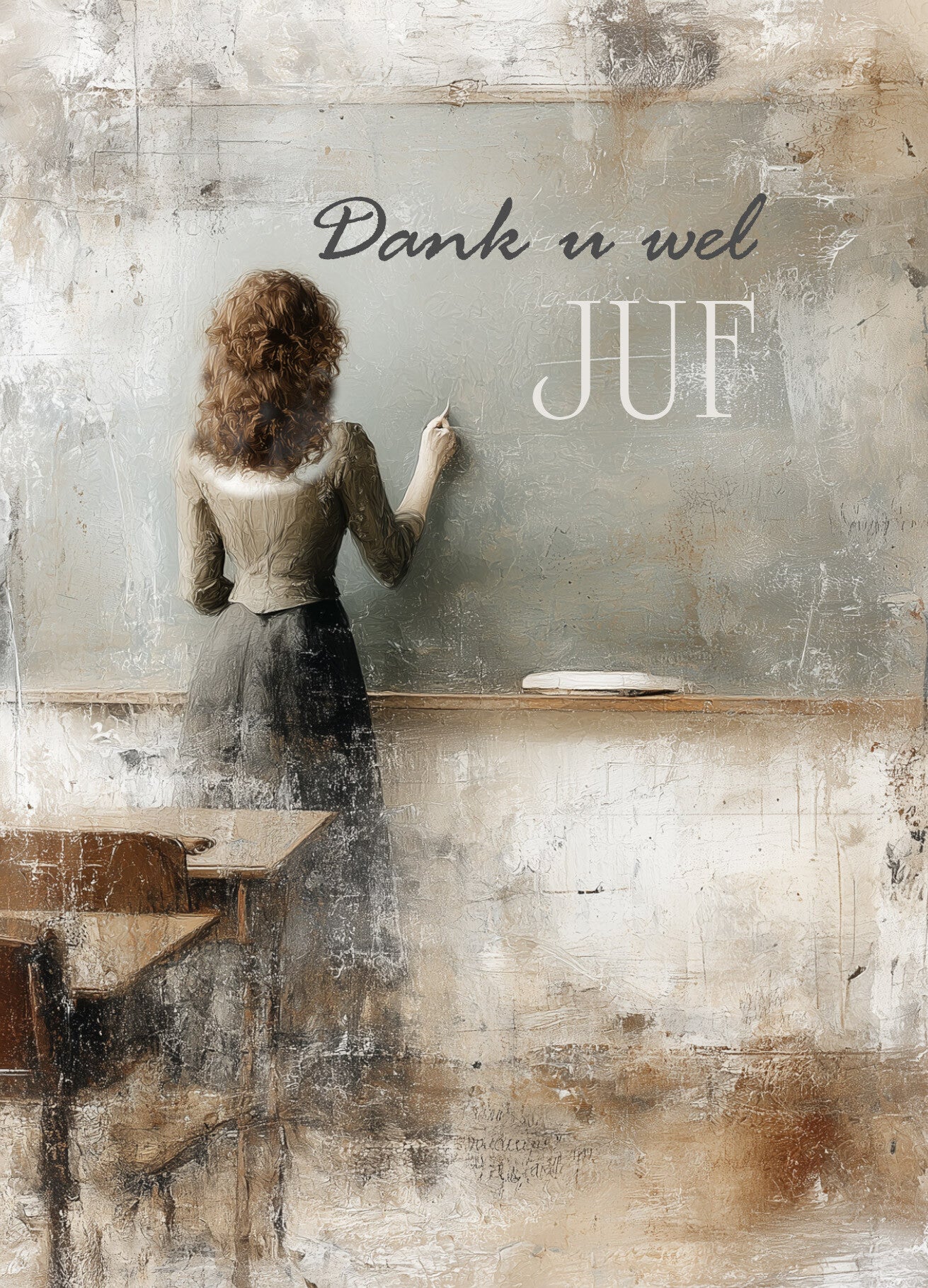 Ansichtkaart Bedankt Juf4