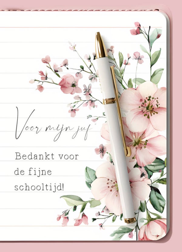 Ansichtkaart Bedankt Juf2