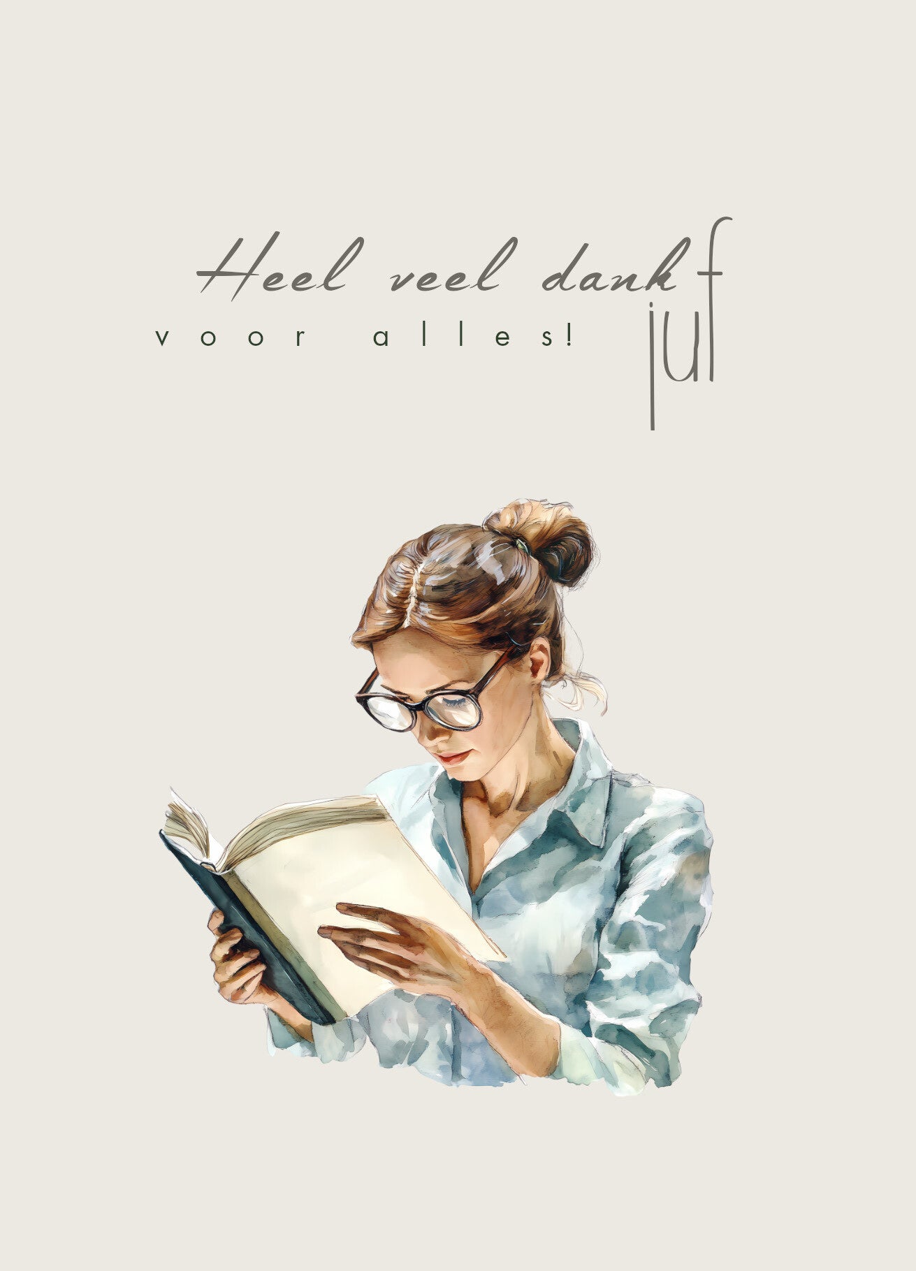 Ansichtkaart Bedankt Juf6