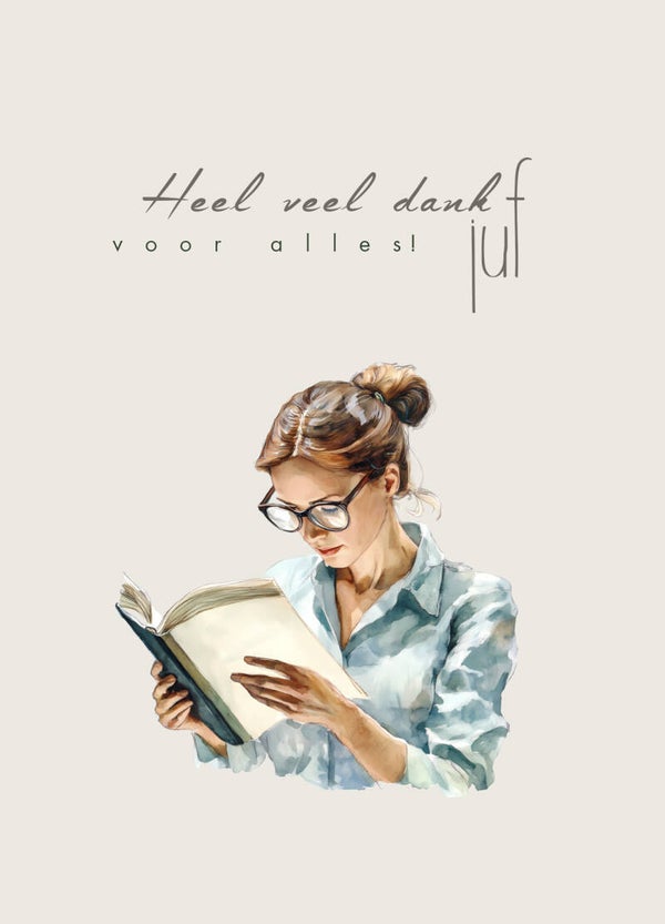 Ansichtkaart Bedankt Juf6