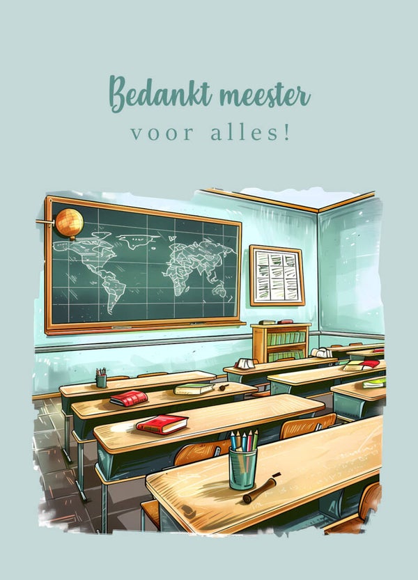 Ansichtkaart Bedankt Meester1