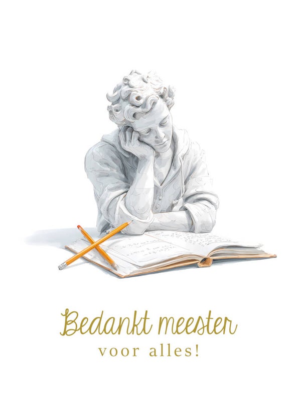 Ansichtkaart Bedankt Meester4