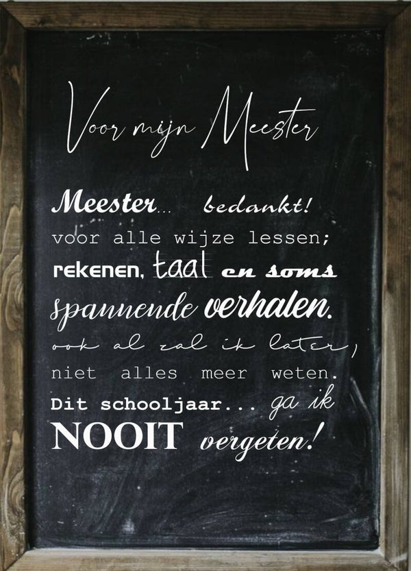 Ansichtkaart Bedankt Meester5