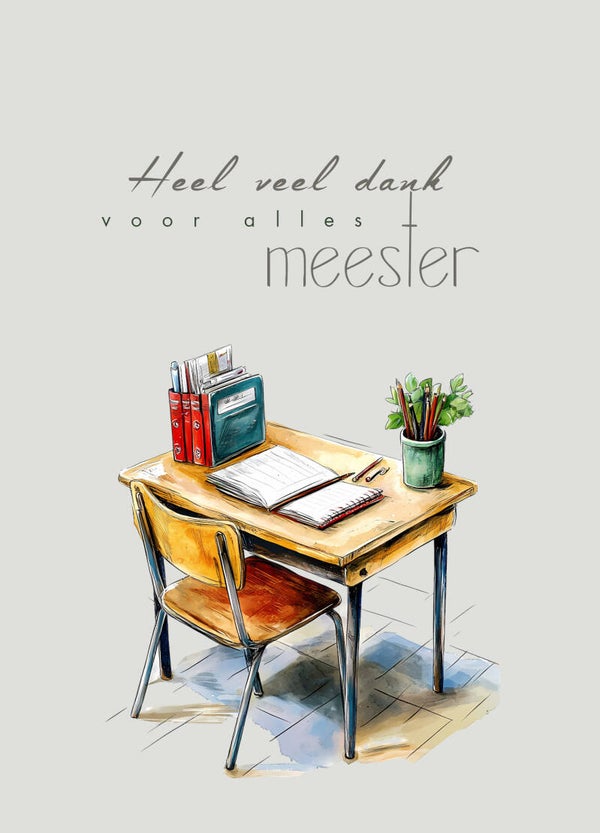 Ansichtkaart Bedankt Meester2