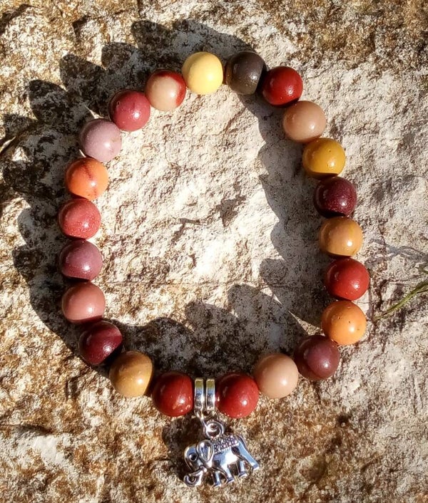Bracelet éléphant mokaïte