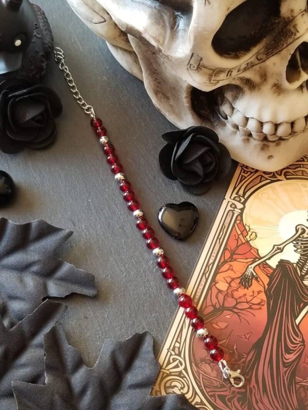 Bracelet verre rouge