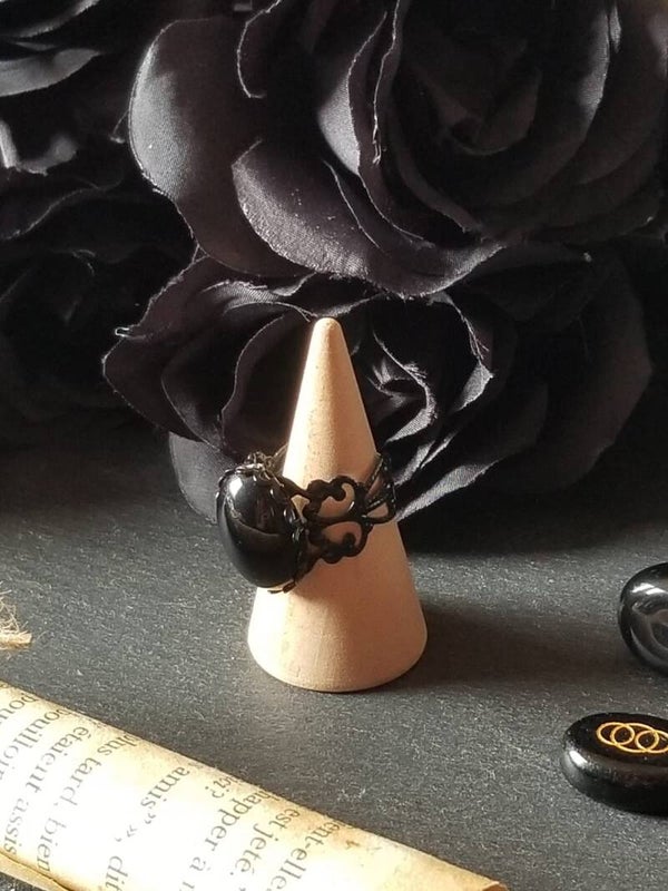 Bague dentelle noire