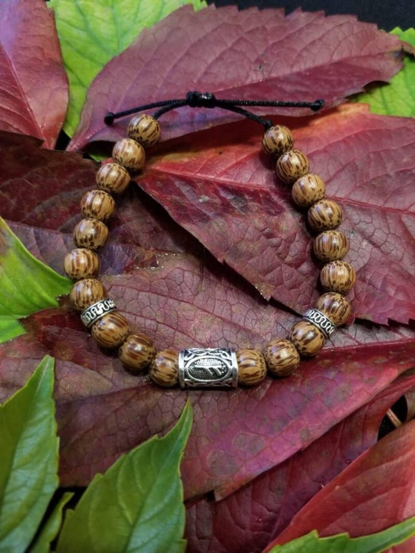 Bracelet bois rune  FEHU