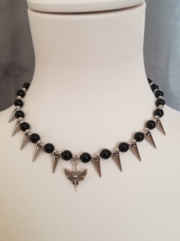 Ras de cou pics agate noire
