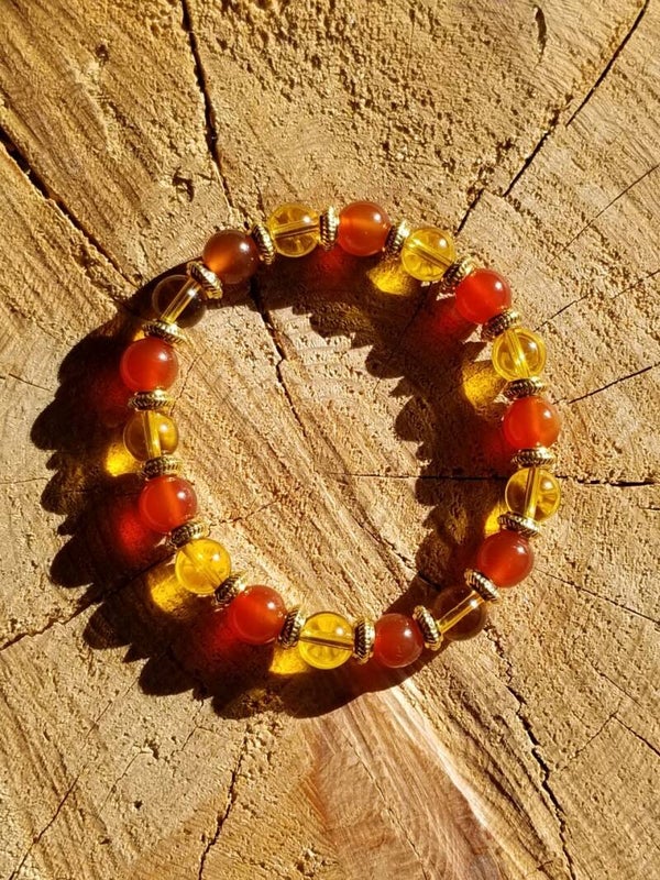 Bracelet "confiance" citrine & cornaline