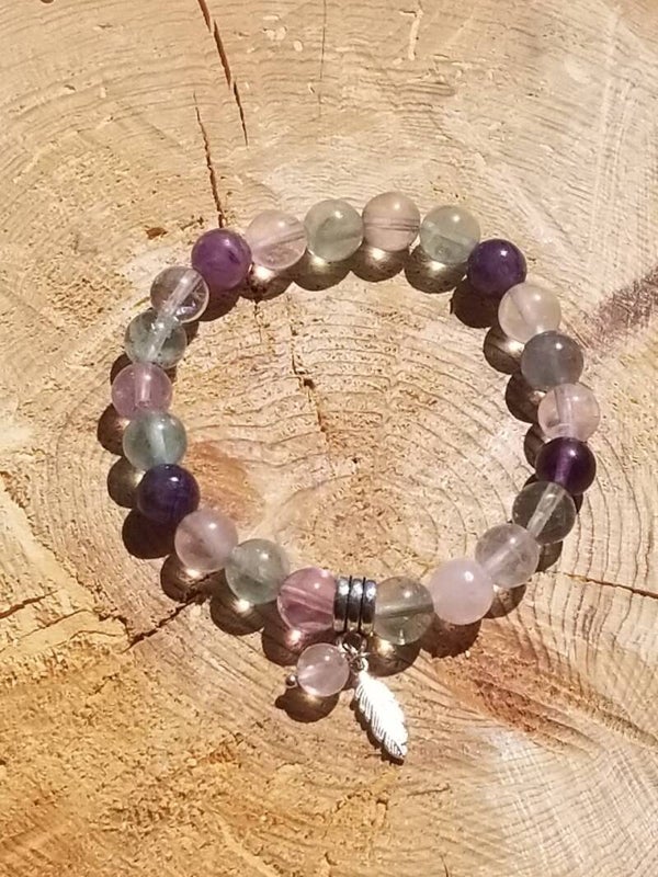 Bracelet plume fluorite