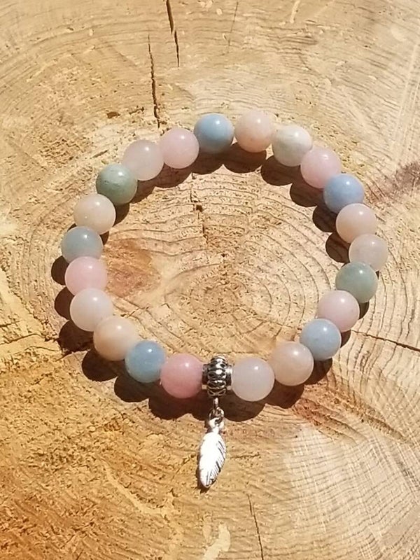 Bracelet plume morganite
