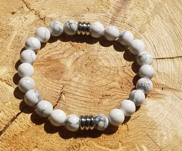 Bracelet anneaux howlite