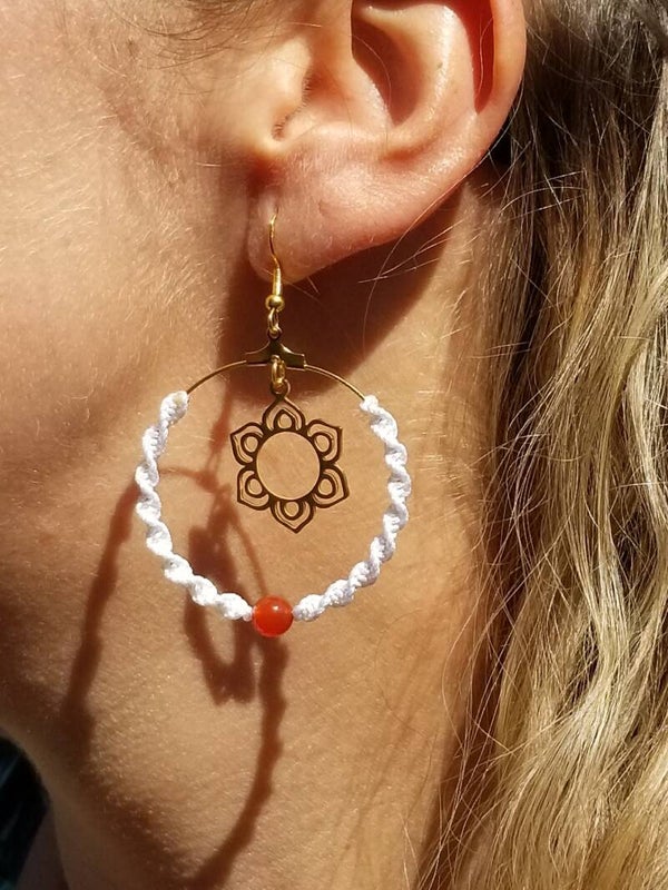 Boucles d'oreilles macramé