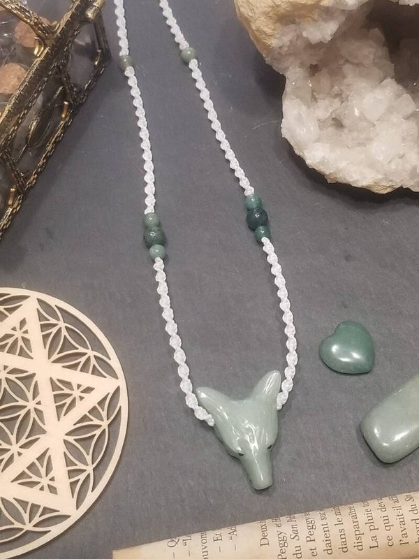 Collier loup aventurine