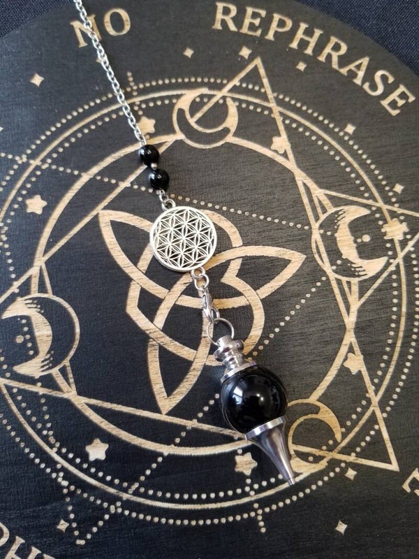 Pendule 3 en 1 en agate noire