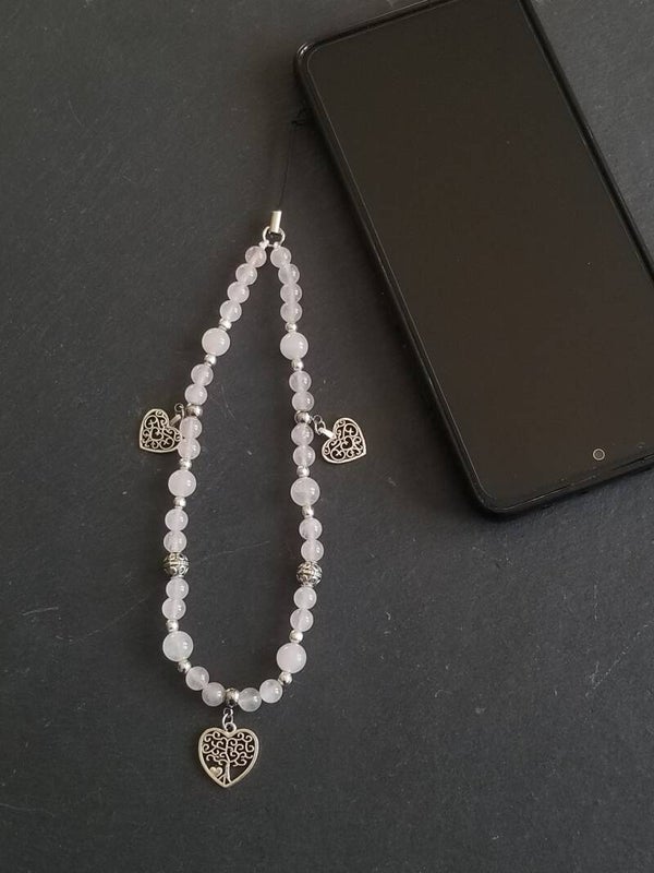 Bijou de téléphone quartz rose