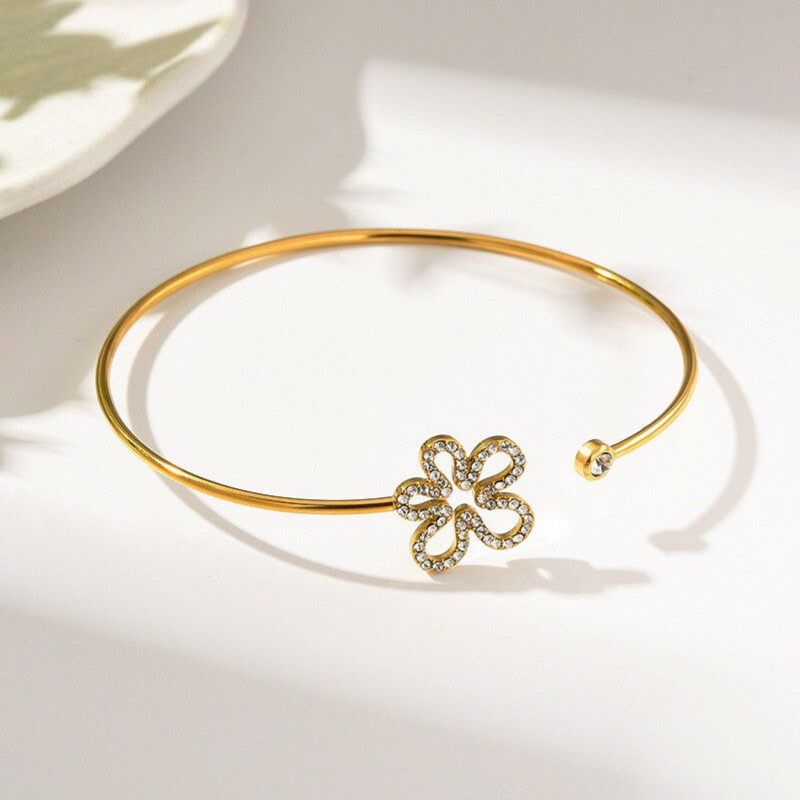 Golden flower bangle