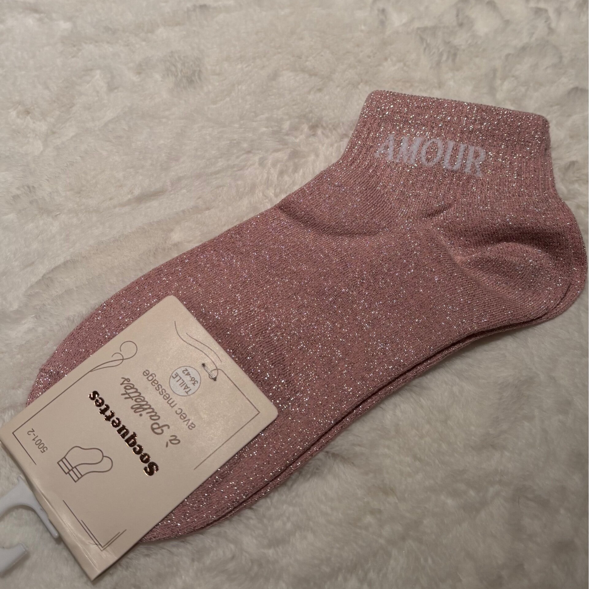 Glitter sokken – AMOUR (36-42)