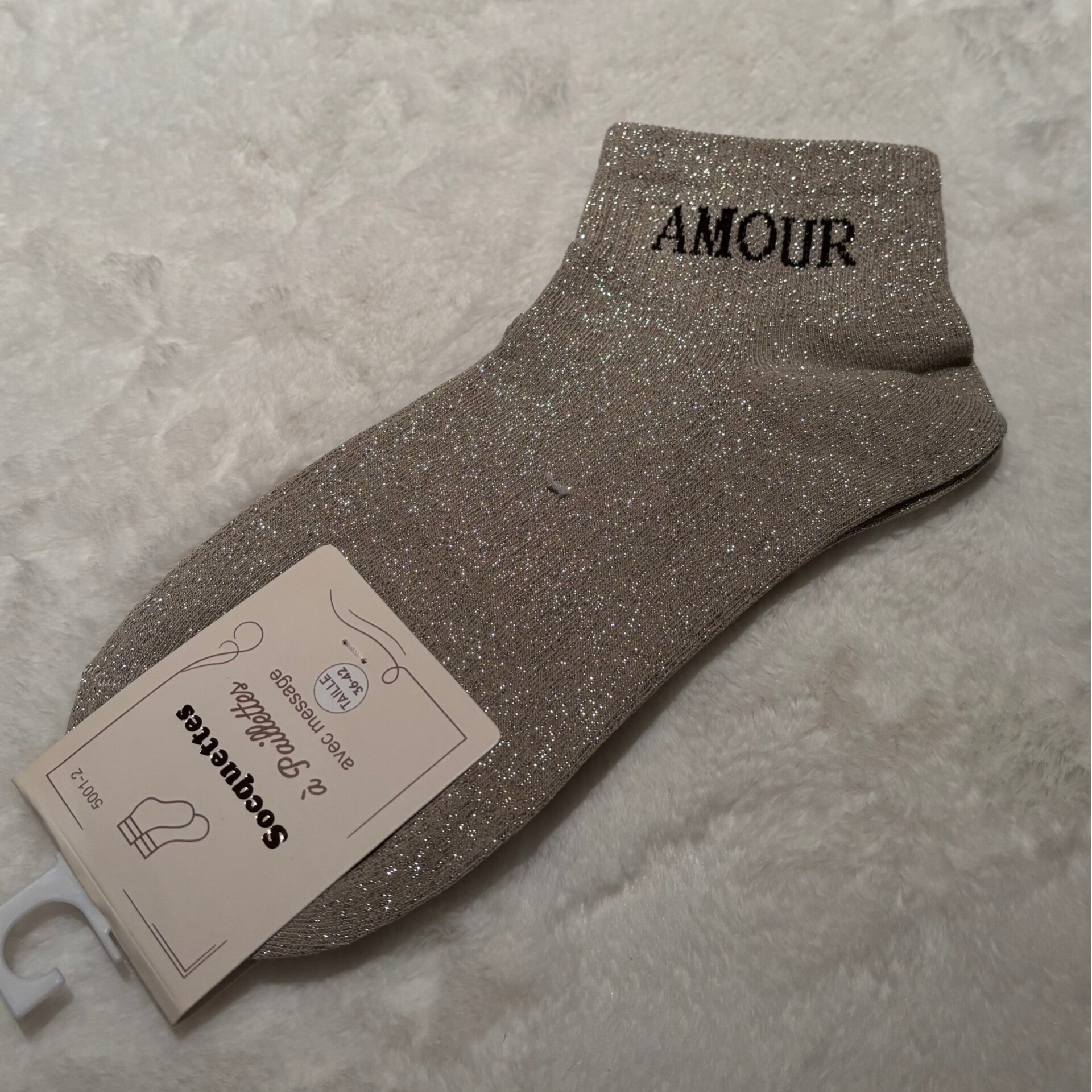 Glitter sokken – AMOUR (36-42)