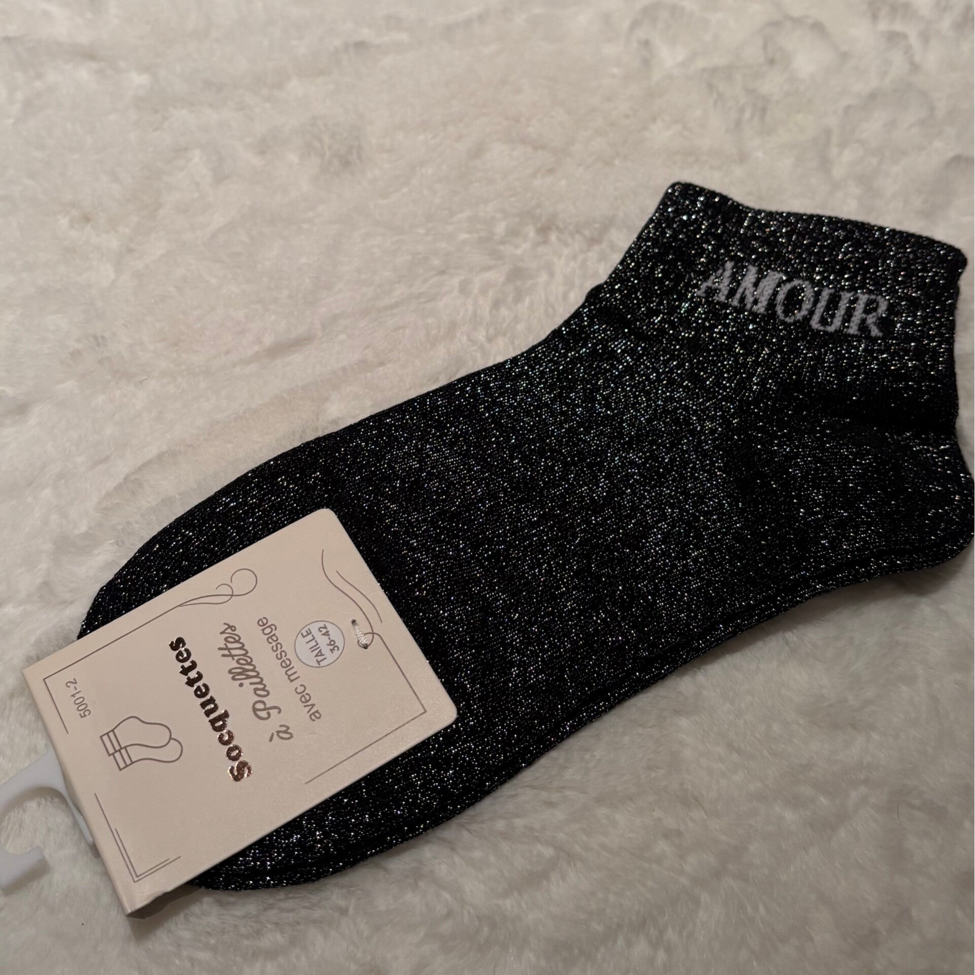 Glitter sokken – AMOUR (36-42)