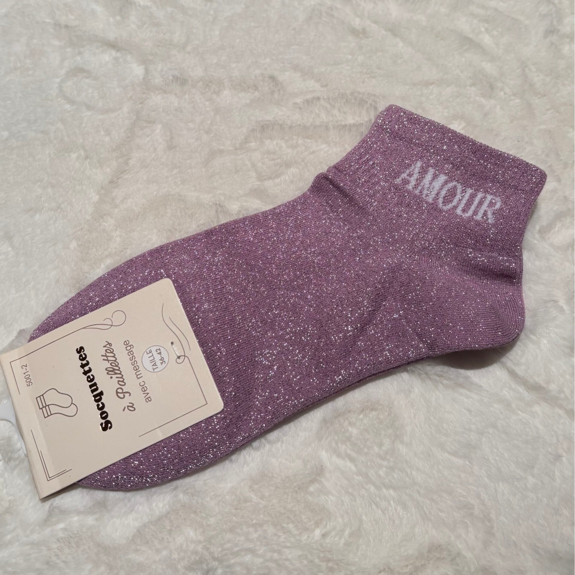 Glitter sokken – AMOUR (36-42)