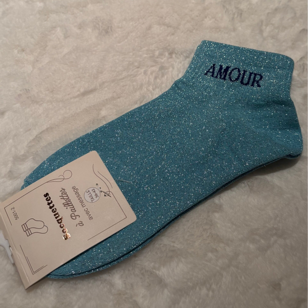 Glitter sokken – AMOUR (36-42)