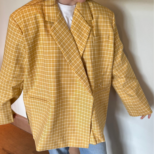 Oversized blazer - Yellow plaid