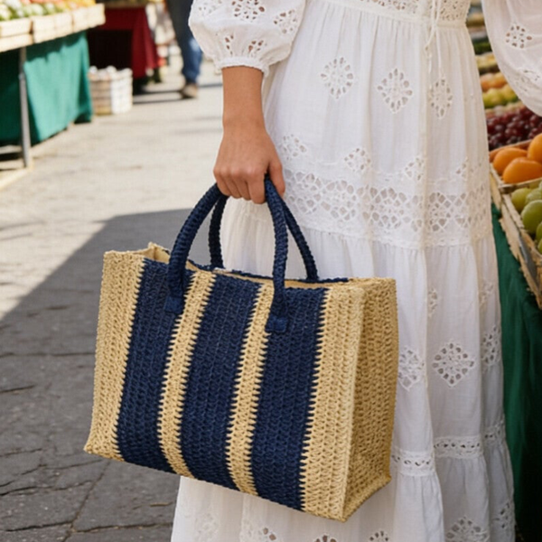 Stylish striped shopper bag