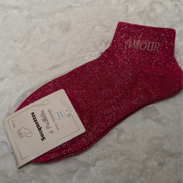 Glitter sokken – AMOUR (36-42)