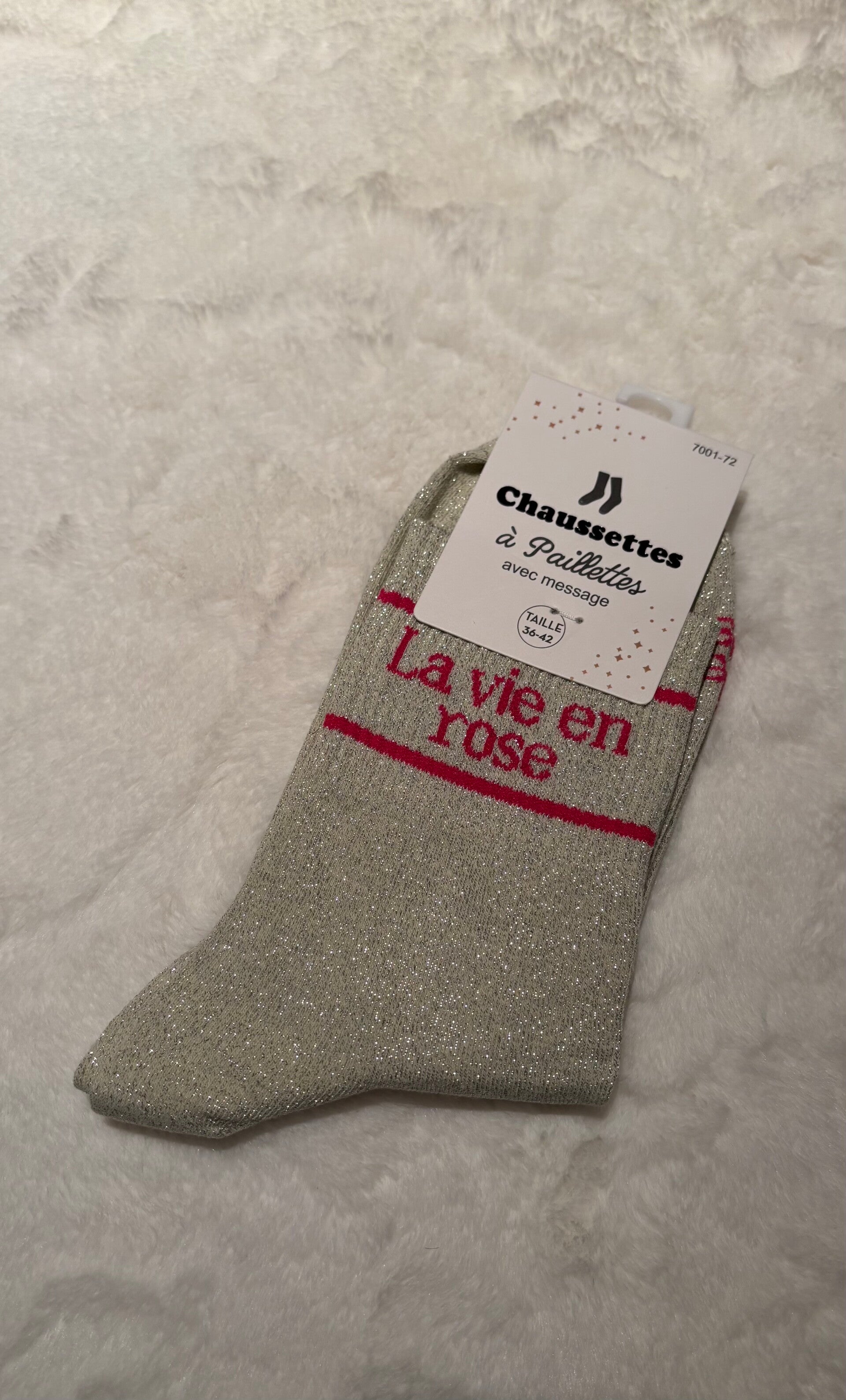 Glitter sokken – La vie en rose (36-42)