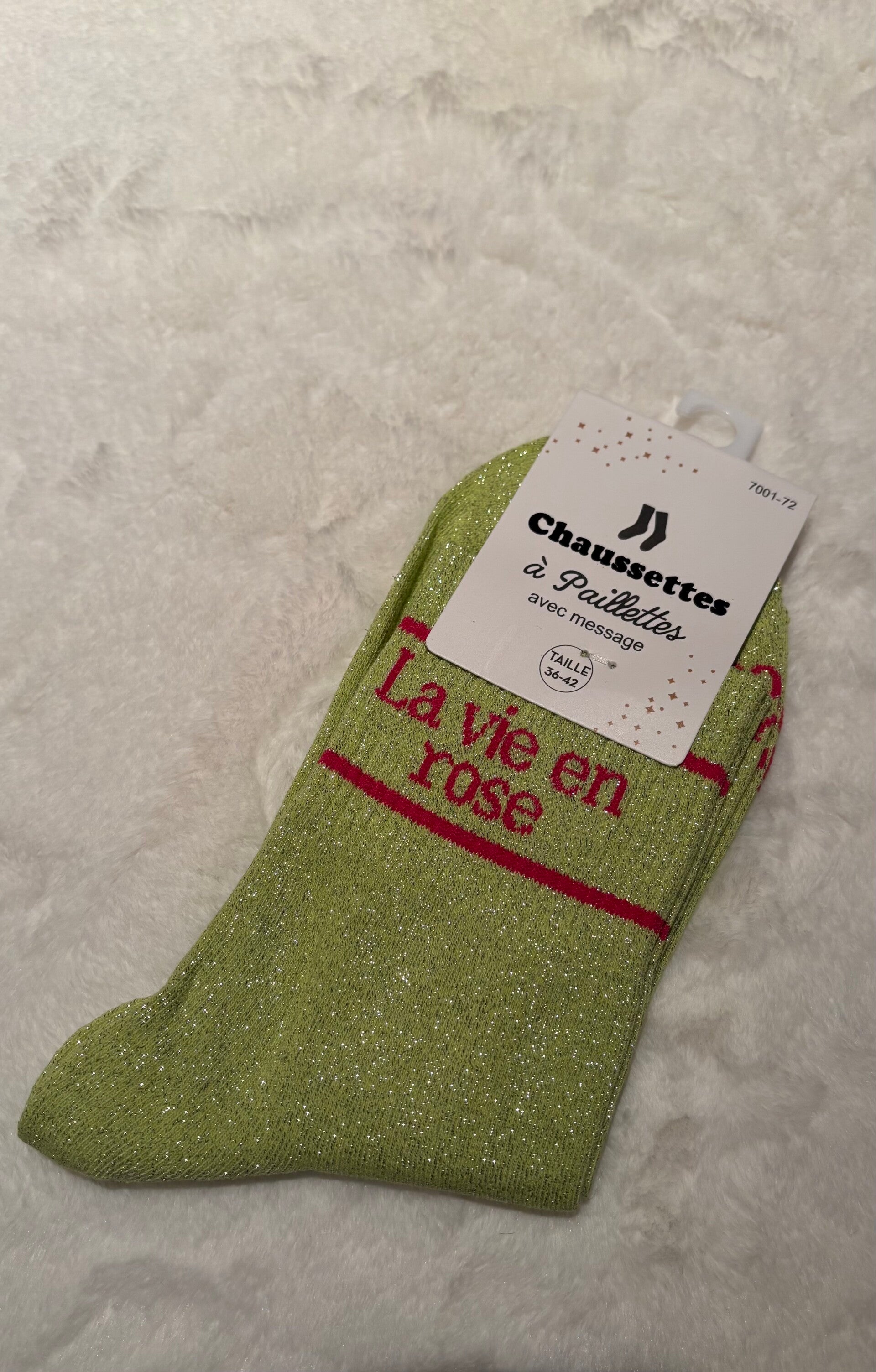 Glitter sokken – La vie en rose (36-42)