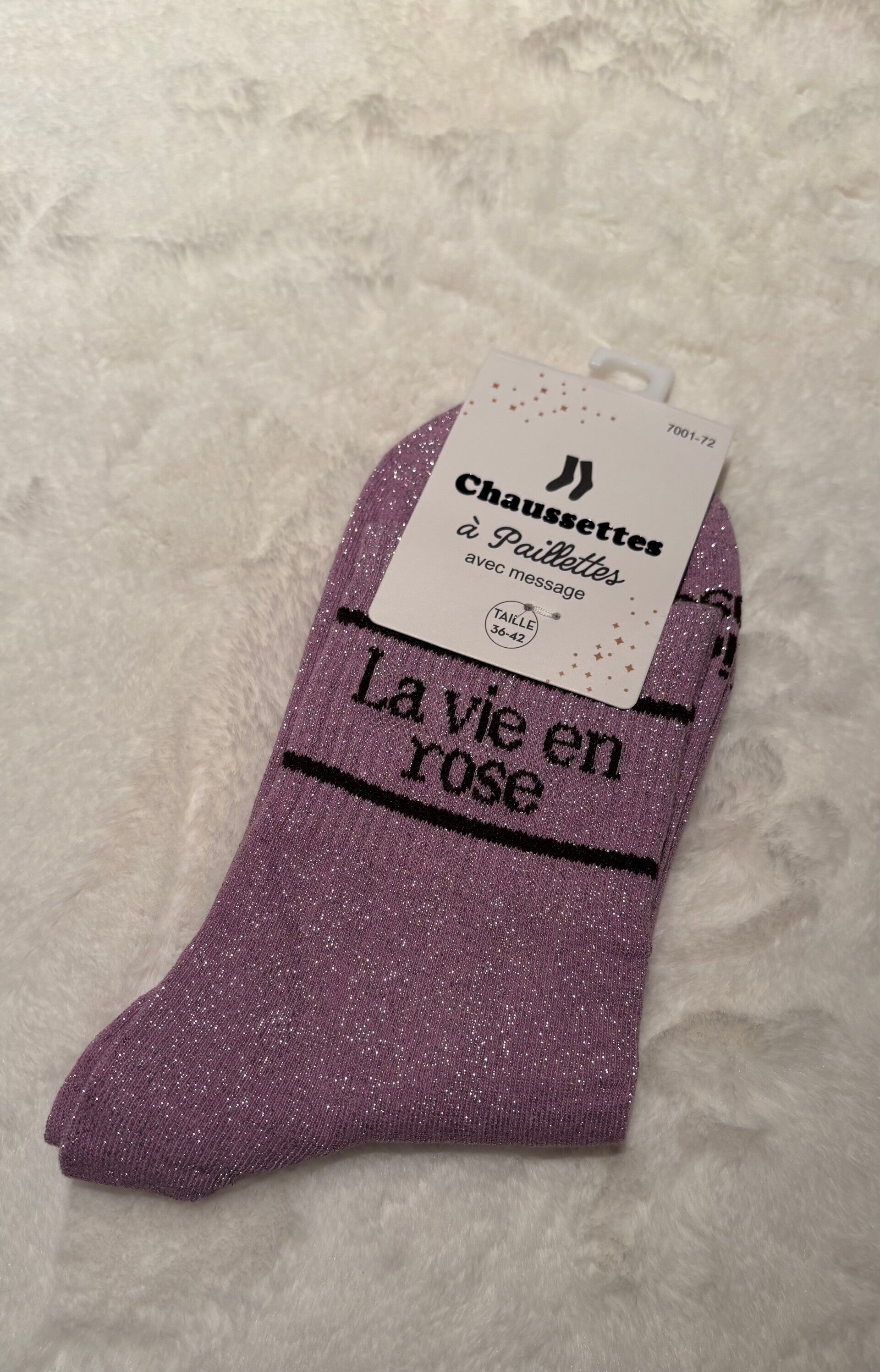 Glitter sokken – La vie en rose (36-42)