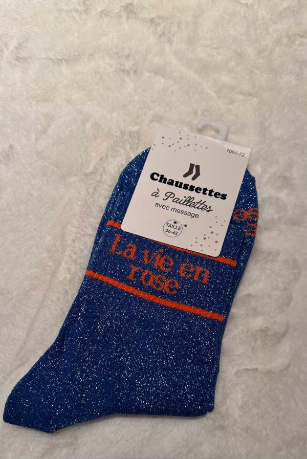 Glitter sokken – La vie en rose (36-42)